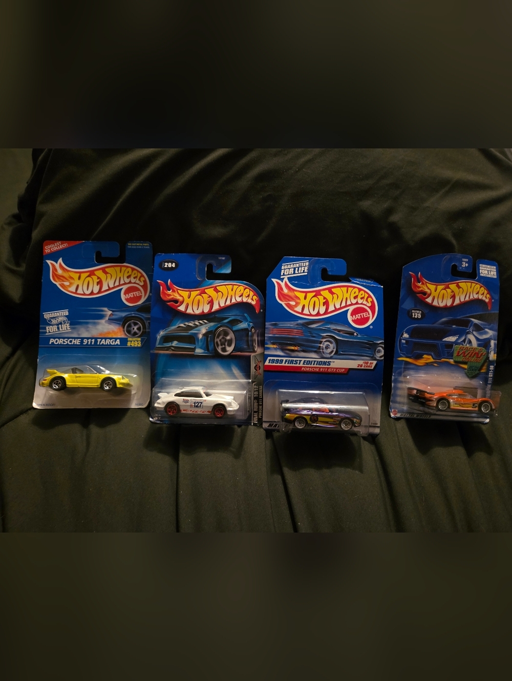 4 Porsche 911 Hotwheels- Targa/GT3 Cup/Carrera/GT1-98